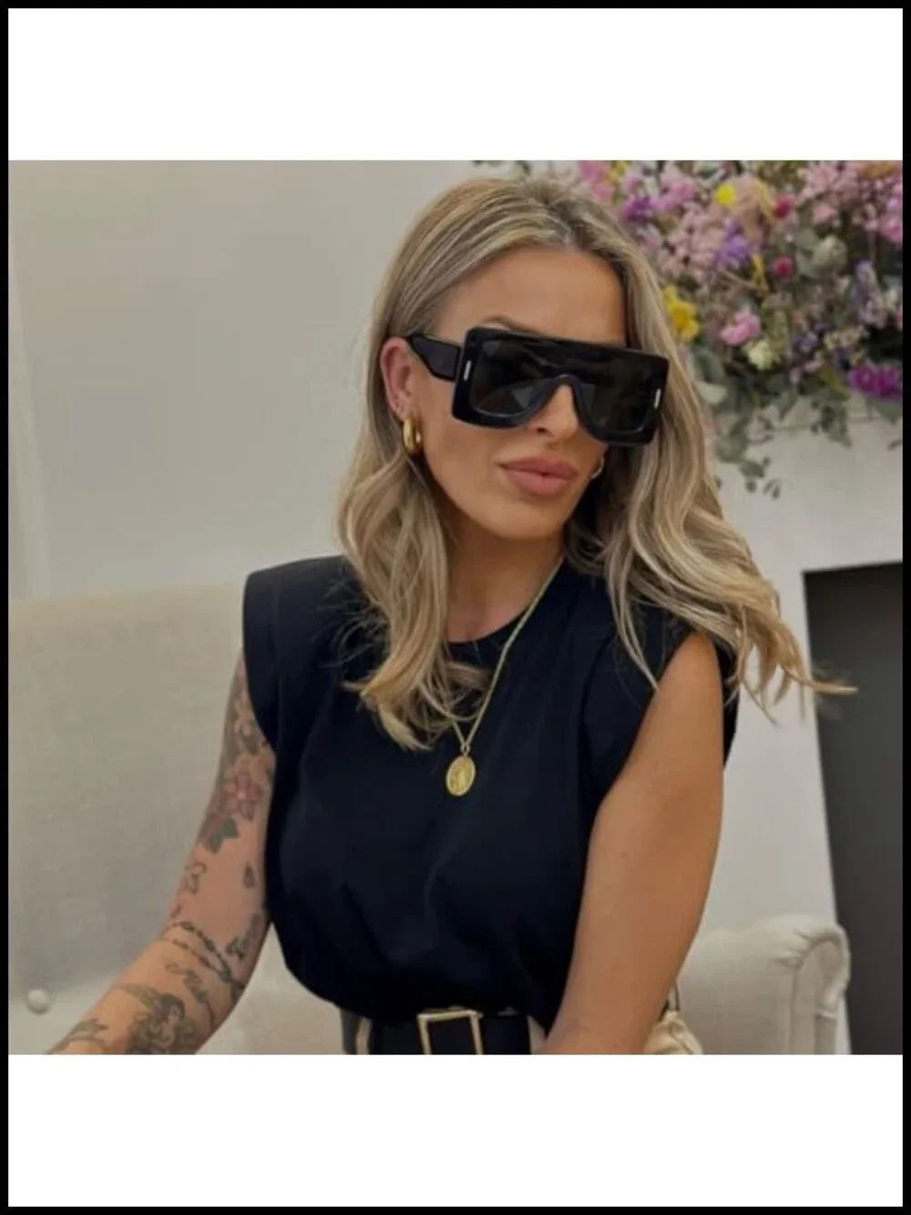 Oversized Shield Sunglasses UV400 Flat Top Fashion Sun Glasses Unisex